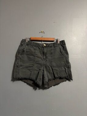 Aerie black relaxed high waisted boho frayed hem shorts women’s medium
